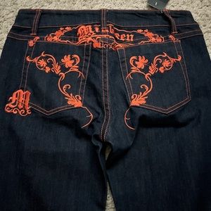 embroidered jeans